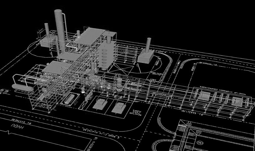 Wstępny Model 3D instalacji Hydrokrakingowego Bloku Olejowego